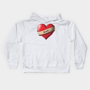 Rap - Lovely Red Heart With a Ribbon Kids Hoodie